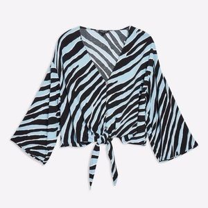 Topshop blue zebra shirt